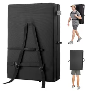 VEVOR Bouldering Crash Pad, Bi-Fold Rock Climbing Crash Pad with Adjustable Backpack Straps and Handle, Foldable Lightweight for Indoor Bouldering Outdoor Climbing, Folded Size 35.6x 24x 8.3