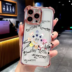 Phone case: Korean Fashion Group S-Stray Kpop K-Kids - Shockproof Transparent Soft Back Case Compatible with iPhone 17, 16e, 16, 15, 14, 13, 12, 11, , Pro, Max, Air, X, XR, XS Max, 8, 7 Plus, Daily Phone Cover, Anime Design, Uv Printed Design