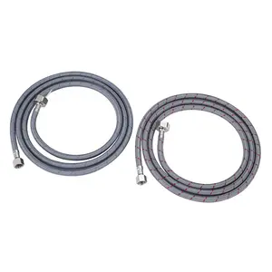 WOWOW 72" Faucet Supply Line, Faucet Hose for Bathroom Kitchen Braided Nylon Sink Hose with 3/8-Inch Female Compression Thread x 1/2" Comp 2Pcs