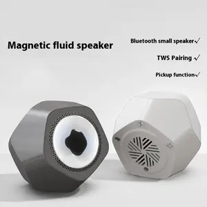 Magnetic Fluid Bluetooth Speaker - TikTok Viral Smart Music Visualizer with Deep Bass, Wireless Charging Desktop Decor, Interactive Gift for Boyfriend/Him, Cool Tech Gadgets for Room & Parties