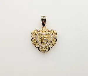 Plated Heart "My 15" Quince Pendant