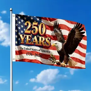 Single-Sided Hanging Flag Design, Celebrating America'S 250Th Anniversary, Featuring an Eagle And The American Flag, No Electricity Needed, Perfect for Outdoor Decor