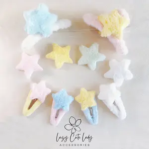 Plush Star Hair Accessories Series - Hair clips- Hair Claw - Star clips - for girl for women