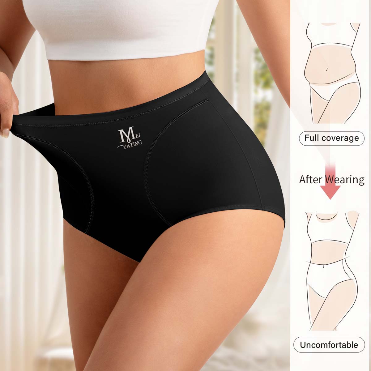 Morelect 5/7/10 Pcs High Waist Letter Print Briefs,XS-6XL Tummy Control Panties for Women,Solid Color Breathable Comfy Knicker for Daily Wear,Women's Underwear for All Seasons. SpringStatements