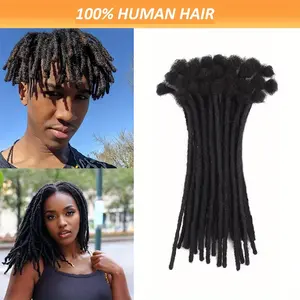 Hot Wholesale African Braid Hair Loc Extension 0.24inch Afro Kinky Braiding Handmade Locks 10-30 Strands, Dreadlock Extensions Human Hair Fully Handmade for Man/Women, Strand Crochet Braid Hair Loc Extension