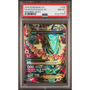 M Rayquaza EX Full Art PSA 8 2015 Pokemon XY Roaring Skies #105