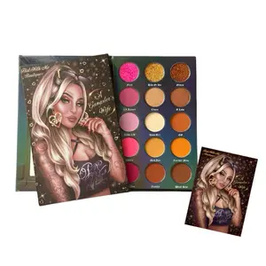 Makeup Palette - G Wife Eyeshadow Set with 15 Assorted Colors Matte And Glitter for Cosmetic Use Handy 4x4 Inches Sticker