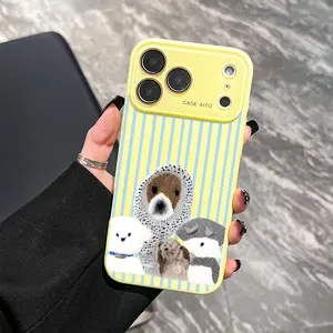 Cute Fluffy Animal Group Phone Case Soft Plush Style Phone Case for iPhone 17 Pro Max 17 Air 17Pro 16 15 14 13 12 11 Pro Max Cozy Animal Gift Adorable Furry Creatures Design Gentle Pastel Aesthetic Warm Cuddly Texture Sweet Nature Inspired Present