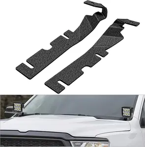 Nilight Ditch Light Brackets Hood Hinges Mount Brackets for Auxiliary Offroad LED Pod Light Work Light on 2009-2018 Dodge RAM 1500 2500 3500, 2 Years Warranty,Black