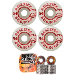 Spitfire Skateboard Wheels 54mm Burners with Bronson Pro G3 Bearings