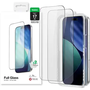 for  17 Air [Radix - Full Glass] Screen Protector, Ultra Clear, 9H Tempered Glass, Full Coverage, Case-Friendly, Oleophobic, Alignement Frame, 2 Pack