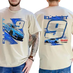 Chase Elliott #9 Prime Car T-Shirt - Official Hendrick Motorsports Racing Graphic Tee - Amazon Prime NASCAR White Unisex Top - Premium Cotton Fan Apparel