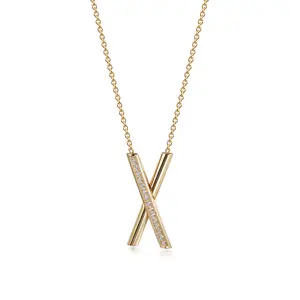 316L Stainless Steel X Pendant 18" necklace