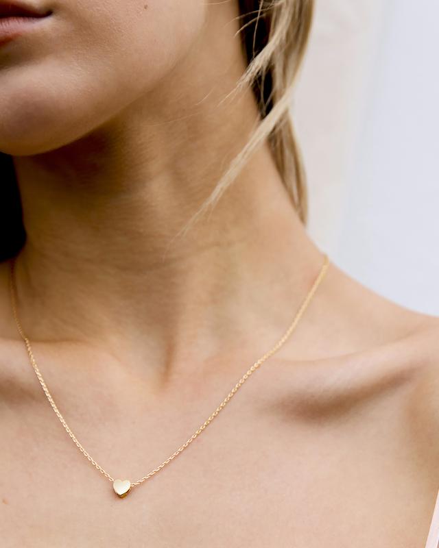 PAVOI 14K Gold Plated Cubic Zirconia Heart Necklace - Cute Dainty Love Pendant Necklaces for Women