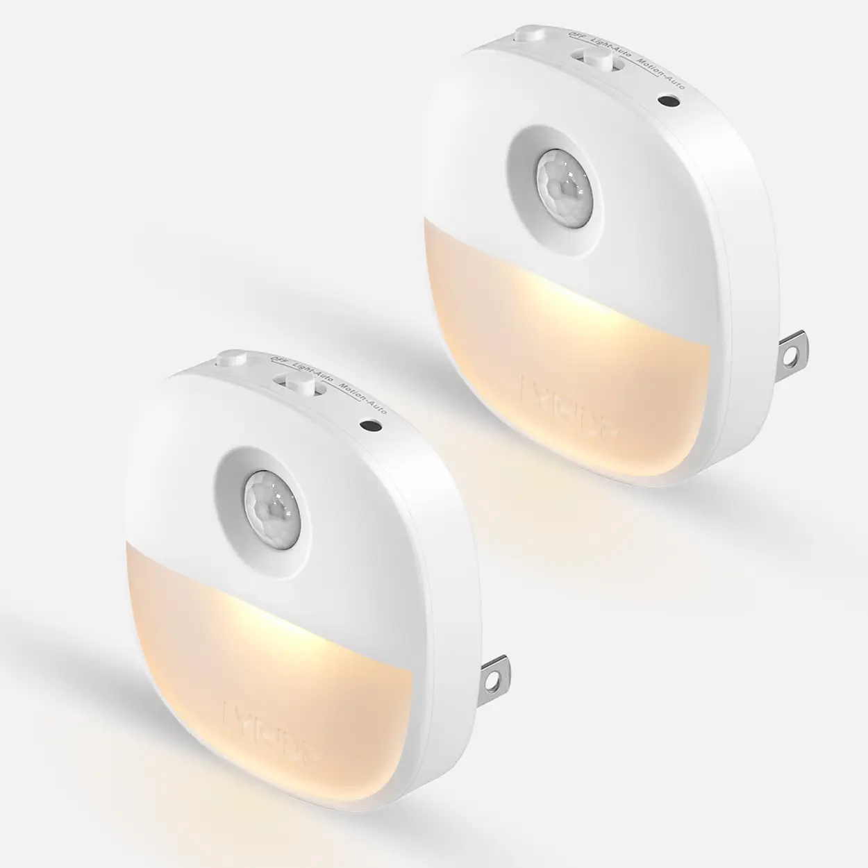 Lyridz Motion Sensor Night Light (2-pack), 1-50lm Dimmable LED Plug into Night Light, Dusk to Dawn Sensor Indoor for Bedroom, Bathroom, Stairs, Hallwa