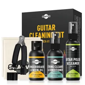 Guitar Cleaning,All IN ONE Kit: Guitar Polish,Fingerboard Lemon Oil,String Cleaner Oil,Cleaning cloth for guitar cleaning and maintenance