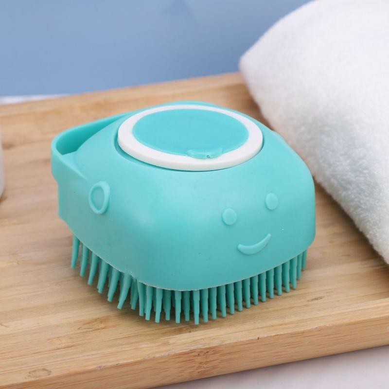 Silicone Bath Brush with Shampoo Dispenser for Pets, Pet Bat - TikTok Shop