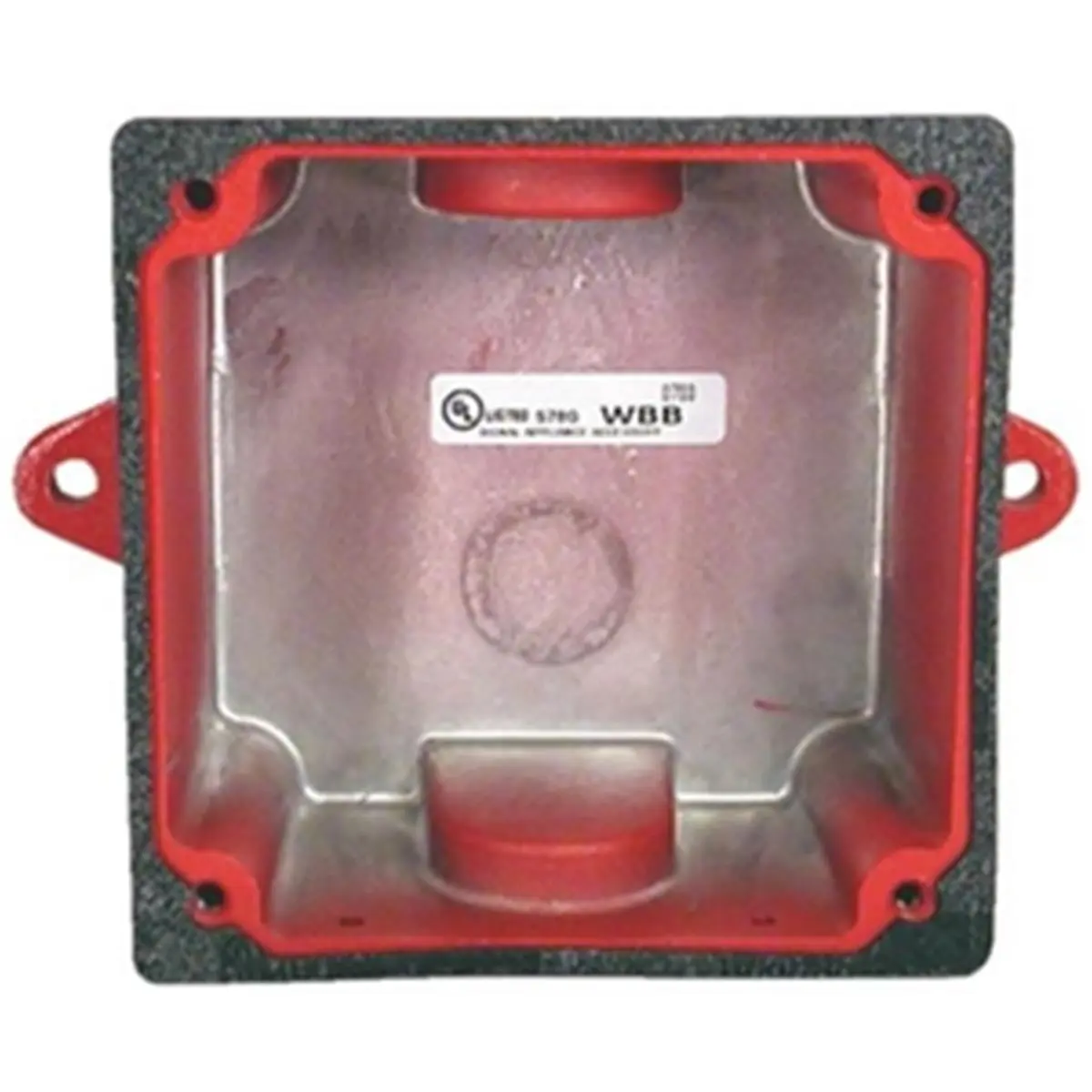 212 MAIN Die-Cast Metal Outdoor Back Box - Wheelock WBB-R-1-2T-1-2B, Red, Threaded Hole, Threaded Conduit Compatible, Gasket Seal, Weather-Resistant, Water-Resistant Home Improvement Building Supply