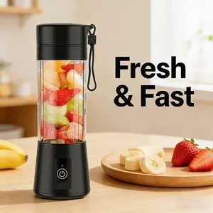Portable Blender, USB Rechargeable 380ML Juicer Cup, Fruit & Vegetable Blender, Household Kitchen Appliances for Home Use
