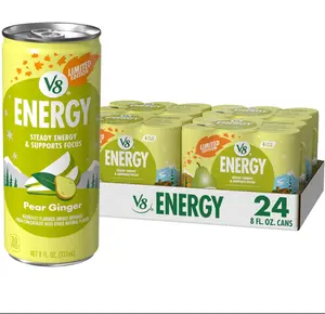 V8 Energy Pear Ginger Energy Drink, 8 fl oz Can (24 Pack)