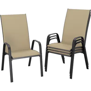 Outdoor Patio Dining Chairs - Stackable All-Weather Outdoor Furniture Set for Lawn, Garden, Outdoor Patio Furniture