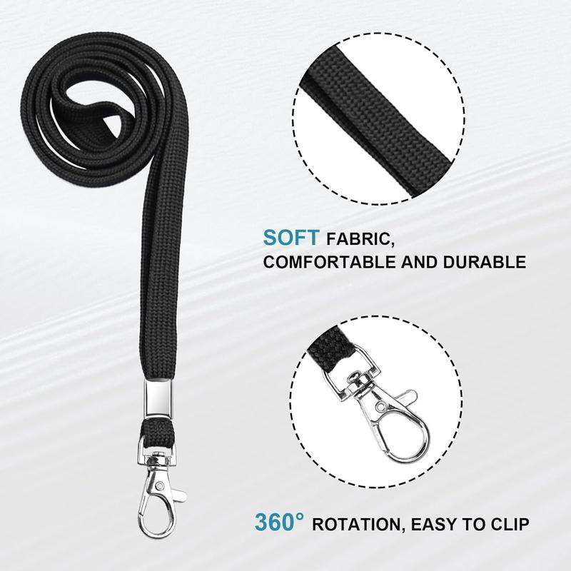 3 Pack Clear ID Badge Holder with Lanyard Black Lanyards with Vertical  ID Badge Holder for Office, School, Travel