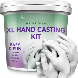 XL Family Hand Casting Kit - Extra-Large Hand Molding Kit for Families, Casts Up to 6 Hands - Plaster Craft  for Family, Parents, Grandparents and Keepsake Memorial
