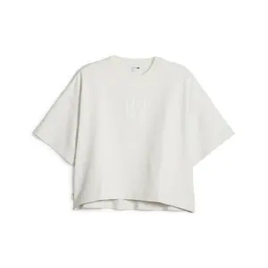PUMA Womens Infuse Relaxed Crew Neck Short Sleeve Casual Tops Casual Moisture Wicking - Grey