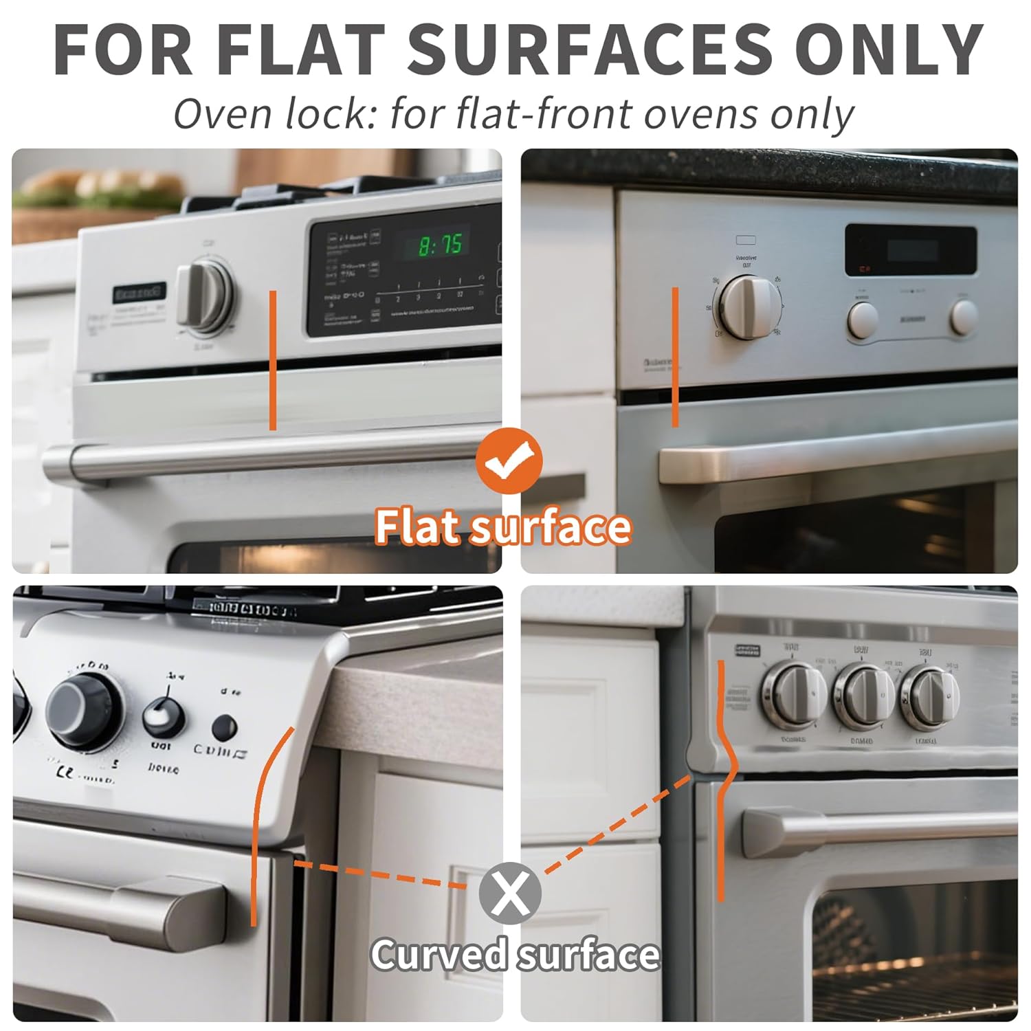 Child Proof Oven Lock Baby Safety Oven Door Lock for Toddlers no Tools Need or Drill Easy to Install (Black)