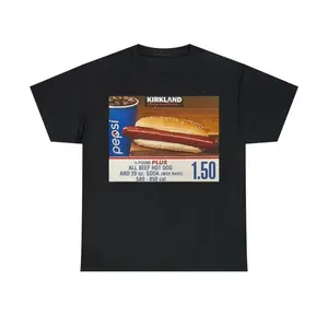 Affordable Costco Hot Dog Themed Casual Cotton T Shirt for Men Summer Comfort Fit