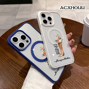Magnetic Stylish Case for iPhone 17 16 E Pro Max 15 Plus 14 13 12 11 XS XR, Morgan Wallen Cowboy Boot Floral Aesthetic | Shockproof, Silicone, Lightweight, Girly, and Scratch Resistant Protection