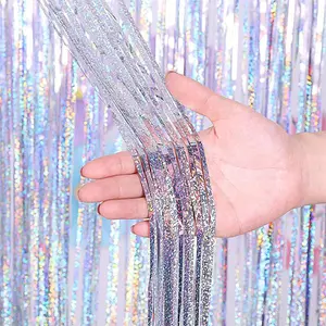 3 Pack Fringe Curtains Party Decorations,Tinsel Backdrop Curtains for Parties,Photo Booth Wedding Graduations Birthday Christmas Event Party Supplies, Shimmer Wall Backdrop