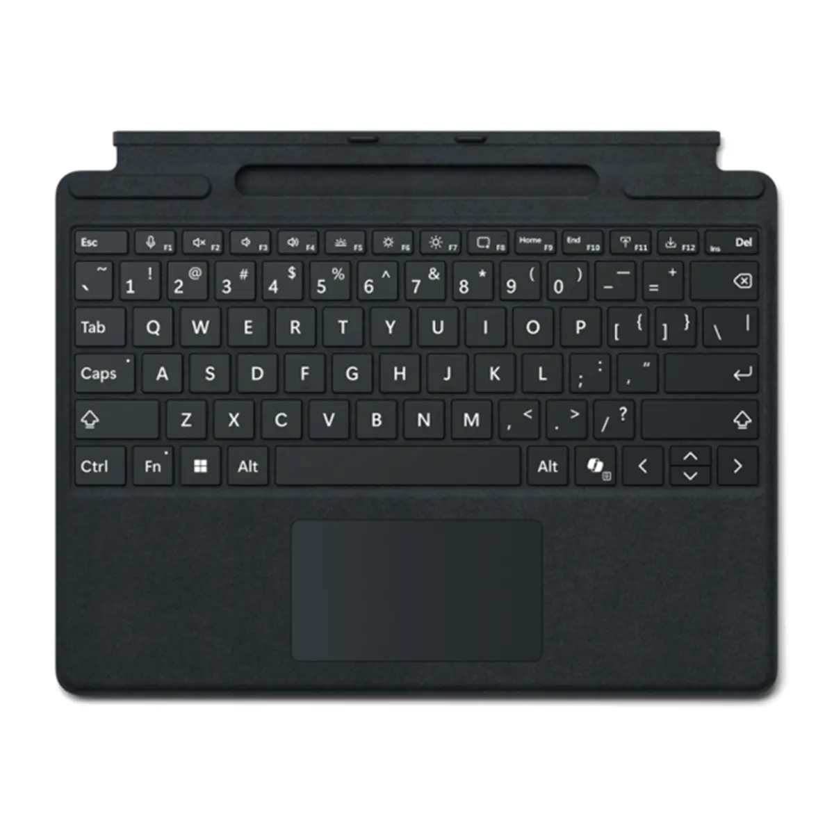 Microsoft Keyboard with Pen Storage for Surface Pro 11th Edition, 10, 9 and 8, Black with Bold Keyset