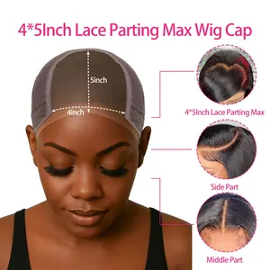Labhairs Brown Wig Grip Cap 4*5Inch Lace Parting Max Make Part Freely One Size Fits All Wig Brown No Glue Need Reuseable Wig Accessories Fits Scalp For Women Beginner Friendly Headbands Avoid Embarrassing Moments Breathable And LightWeight