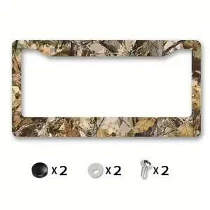 Hunting Camouflage License Plate Frame – Durable Camo Car Tag Holder with Screws & Caps