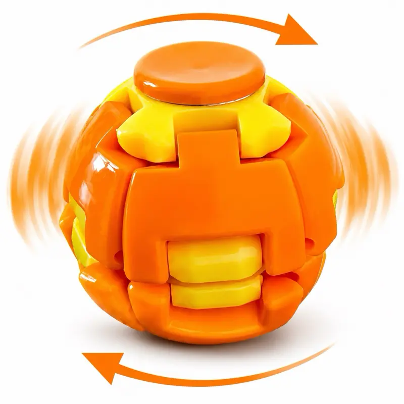 Press & Spin Fidget Ball - 360° Rotating Decompression Sensory Fidget Desk Tool, Unisex Stress Reliever Toys for Grown Ups, Teens