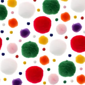 John Bead 100pcs Pom Poms for DIY Crafts and School Art Projects