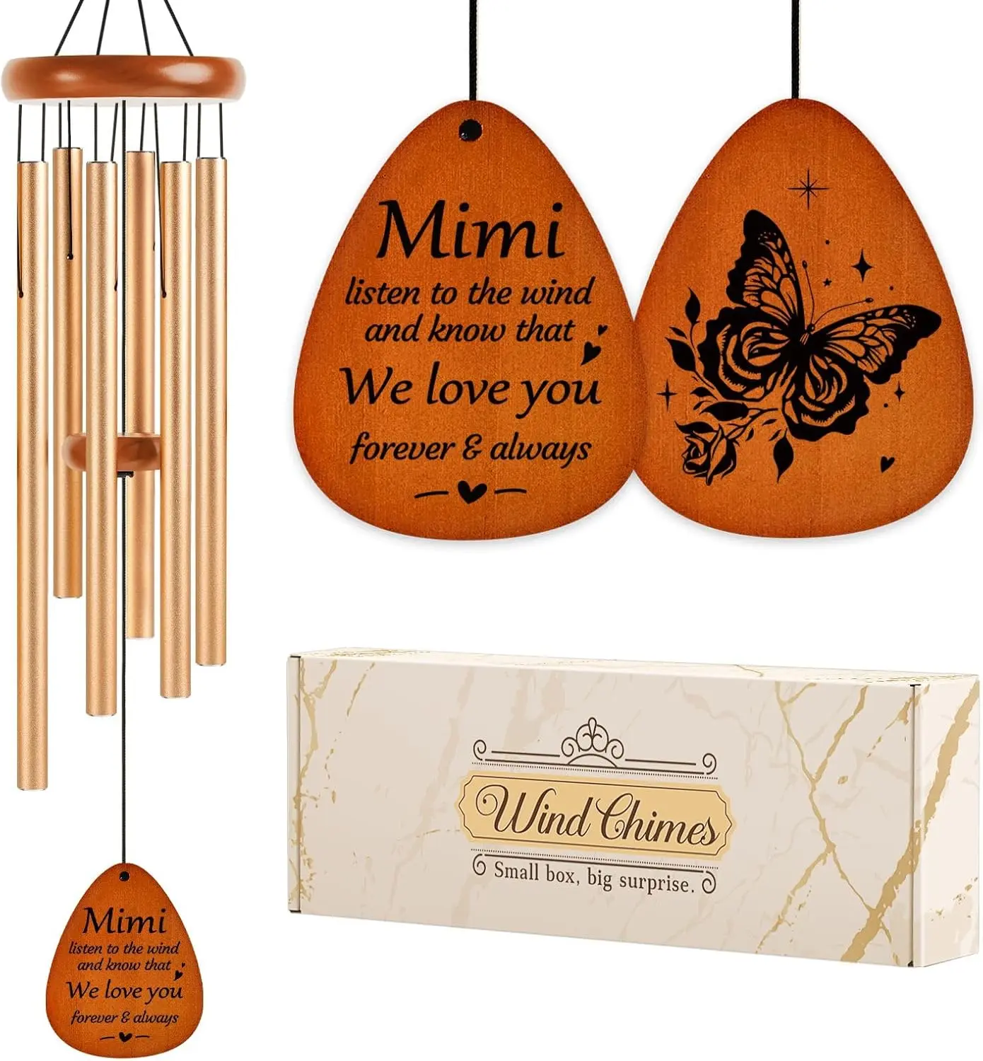 Mimi Gifts Wind Chimes 36'', Mimi Birthday Gifts,  for Mimi, Mimi  Ideas from Grandkids for Thanksgiving, Christmas, Valentines Day, Mothers Day