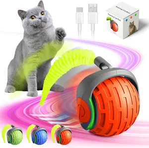 2025 New Interactive Cat Ball Toy Cat Toys for Indoor Cats Rotating BallToy,Automatic Moving CatBalls for Bored Indoor Adult Cats,360°Automatic Rolling BallsToy Electric Dogs/Cat Balls