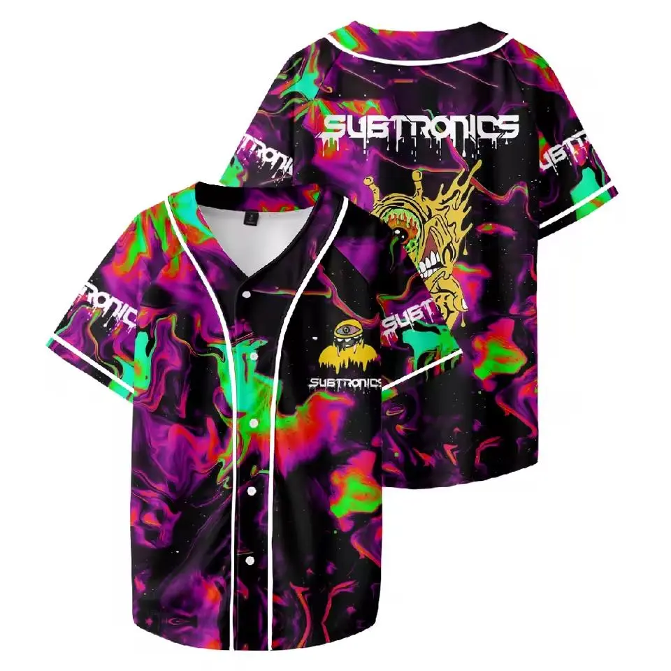Subtronics Merch Baseball Jersey Unisex Short Sleeve T-shirt Casual Streetwear Women Men Clothes