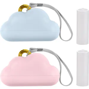 Travel Mini Lint Roller 2 Pack - Portable, Reusable & Washable Sticky Roller with 2 Extra Refills - Pet Hair Remover for Clothes, Purse, Car, Home - Pink and Blue