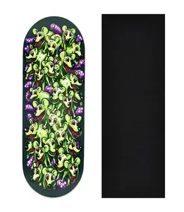 Heat Transfer Graphic Wooden Fingerboard Deck, "Rats & Worms"