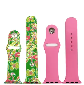 Olivia Pratt 2 Pack Silicone Watch Band - Flamingos and Solid Color
