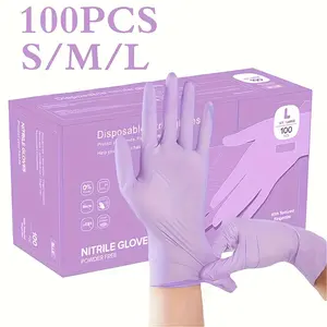 100pcs Pack Nitrile Gloves - Latex-Free Suitable for Hands, Disposable Gloves Suitable for Household Cleaning, Dishwashing, Pet Bathing, Car Washing, Suitable for &, Non- Use