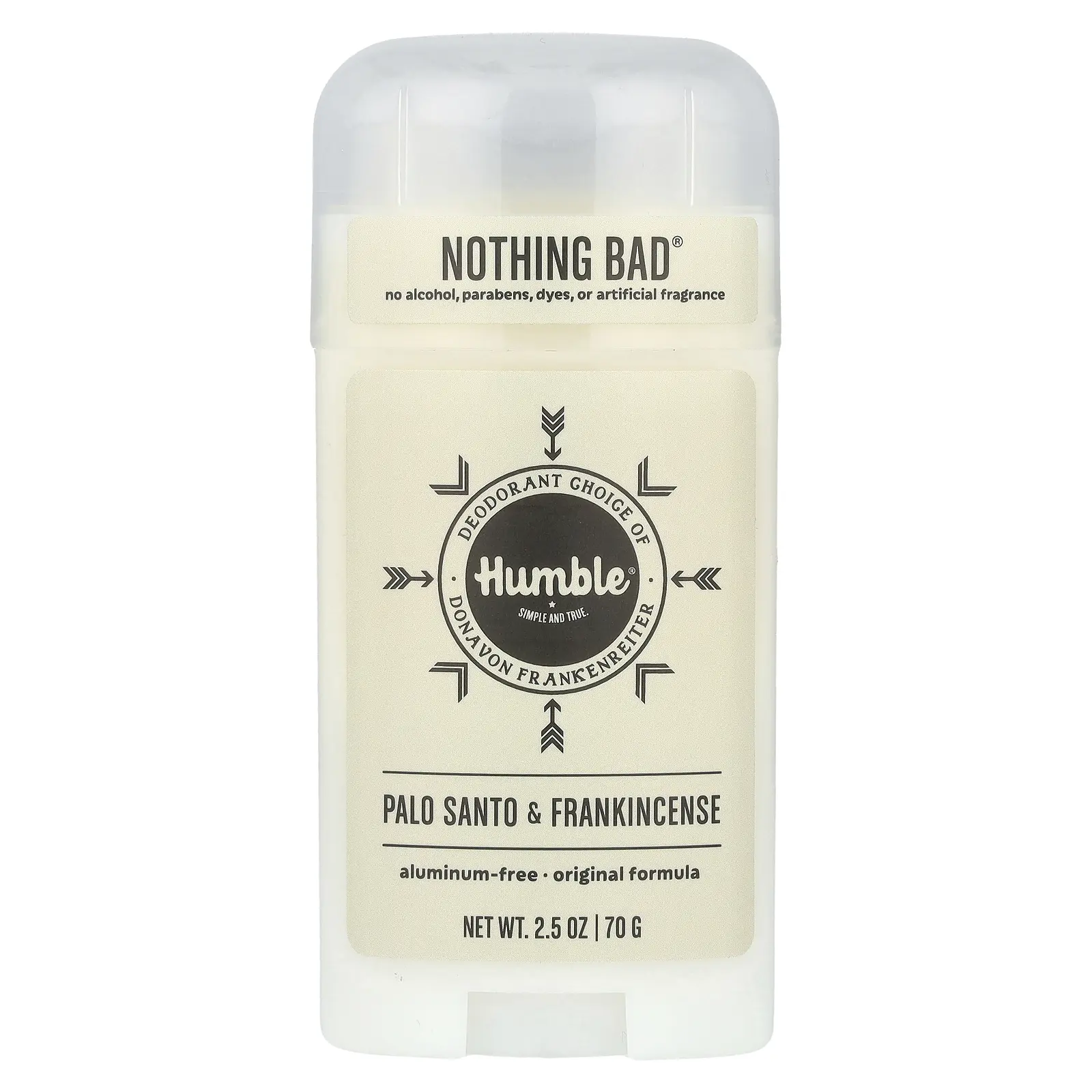 Humble Brands Aluminum-Free Deodorant, Palo Santo & Frankincense, 2.5 oz (70 g)