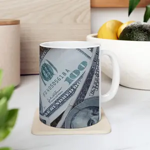 Money Motivational Ceramic Mug - 11oz & 15oz Glossy Finish with Bold Colors, Microwave & Dishwasher Safe, Reusable & Washable Drinkware - Beverage, Tumbler, Reuse, Cup