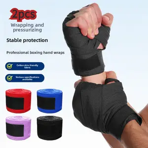 [Pack of 4]1.5/3.5 meters boxing wrist wraps elastic bandage cotton sweat-absorbing hand guard for Sanshou and Muay Thai training anti-slip wrist band, suitable for combat training users.