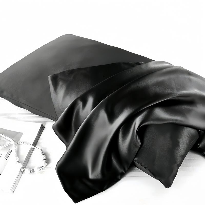 1/2pcs Luxury Soft Silk Pillowcases, Breathable Skin-Friendly Cool Feel, Pure Color Envelope Closure, Bedding Accessories