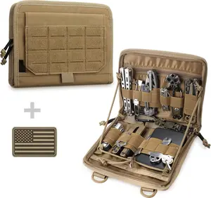 Tactical Folding Admin Pouch, Molle Tool Bag of -Cut Design, Utility Organizer EDC Medical Bag Modular Pouches Tactical Attachment Waist Pouch Include U.S Patch(Pouch Only))