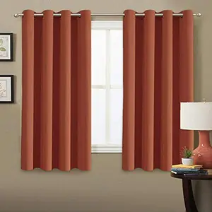 H.VERSAILTEX Blackout Curtain for Living Room Thermal Insulated Window Treatment Curtain Extra Long 45 inch Length Energy Saving Solid Grommet Top Blackout Drape, One Panel, Burnt Ochre